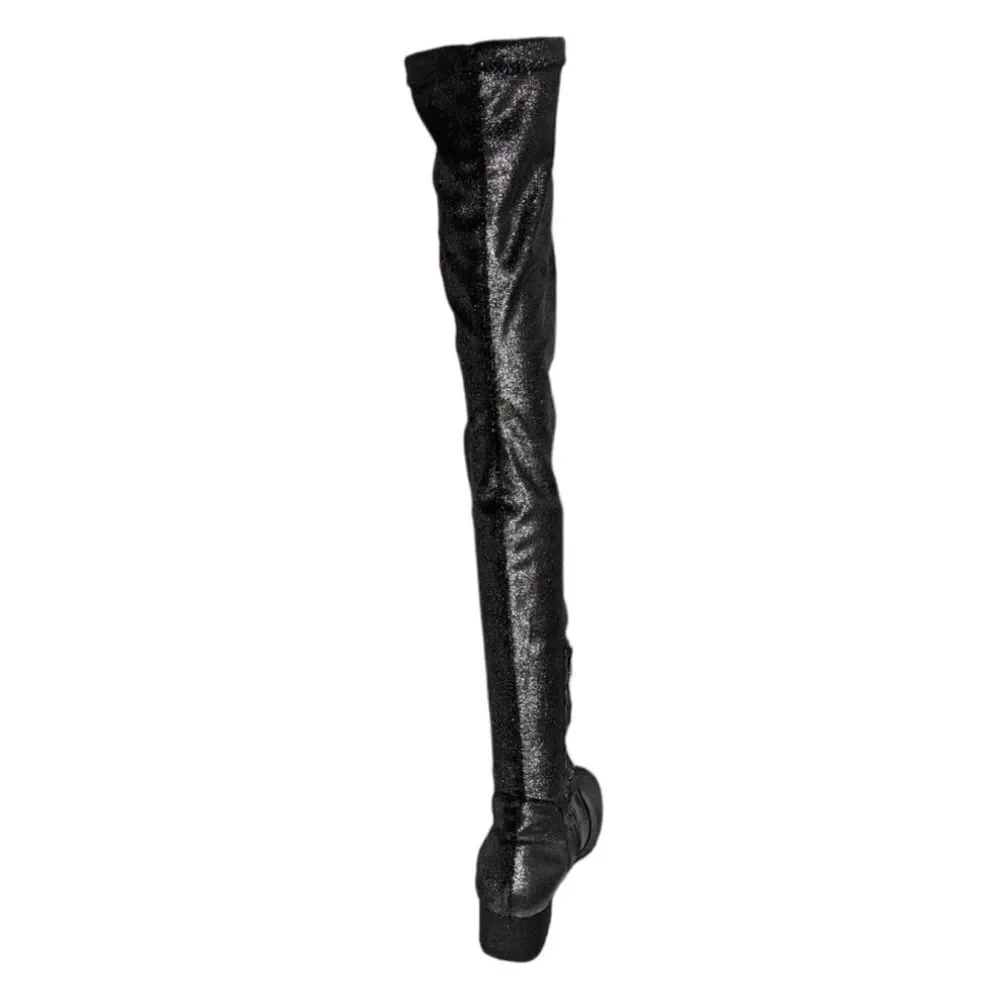 CHIARA FERRAGNI Metallic Glitter Love Stretch Over the Knee Boots 38